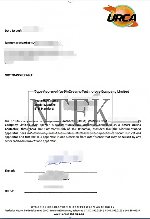 巴哈馬URCAR認證證書